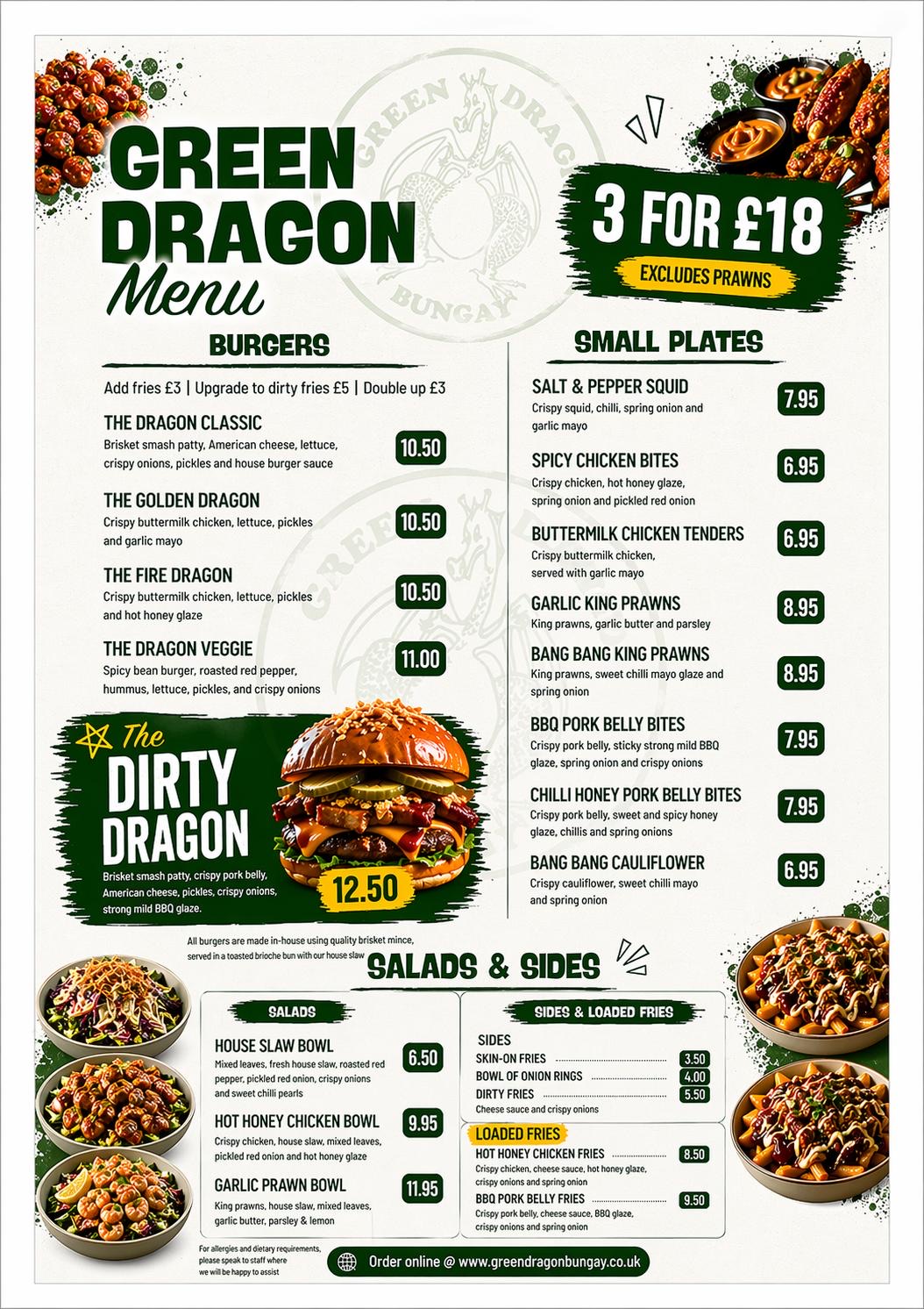 Green Dragon Menu