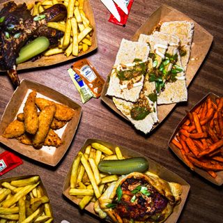 A table full of delicious food at the Green Dragon in Bungay